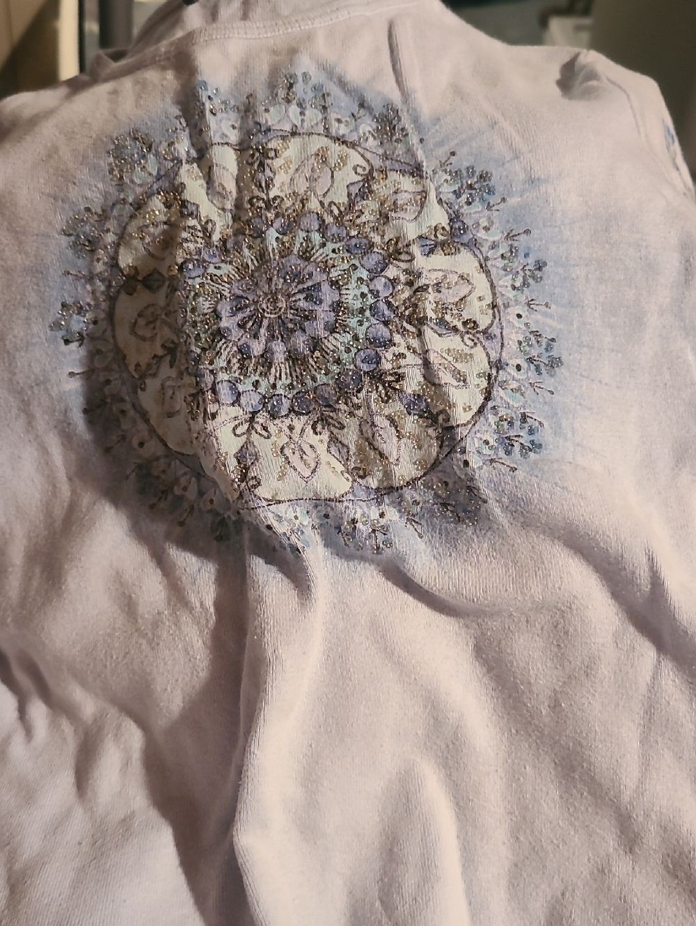 FANG White and Blue Mandala Short Sleeve Tee